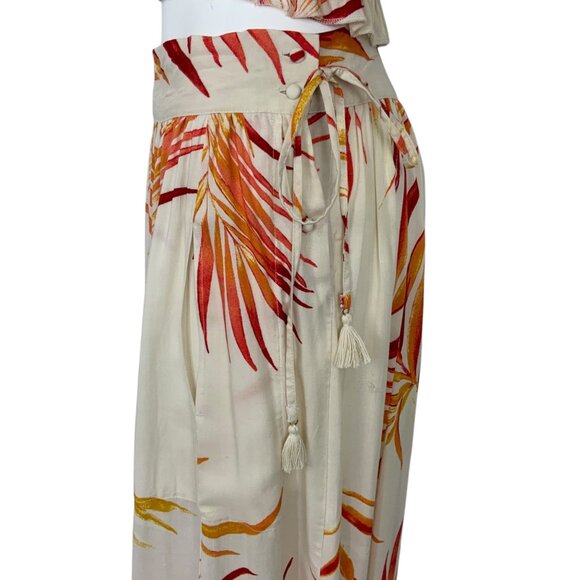 New York & Co Eva Mendes Wilma Maxi Skirt Set S Natural Off The Shoulder Top - Picture 12 of 14